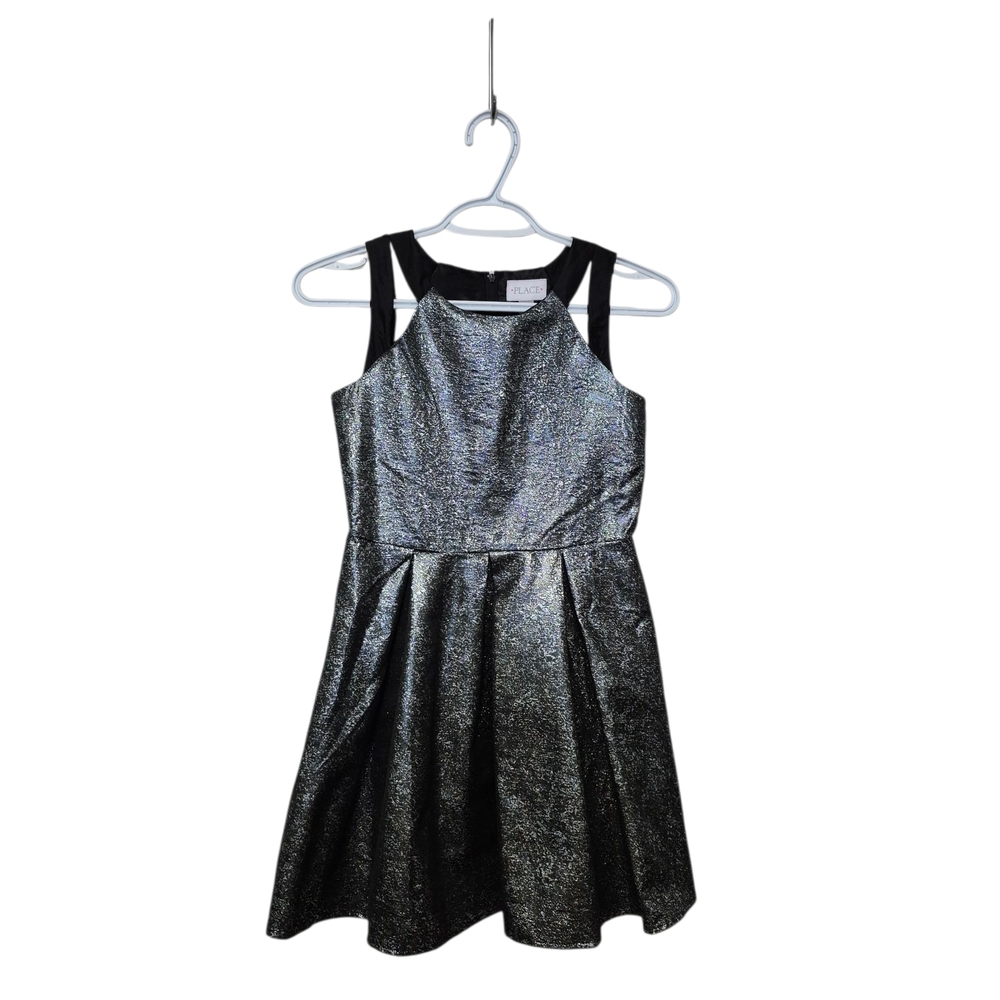 Children's Place Black and Shimmering Silver Ombre Holiday Dress